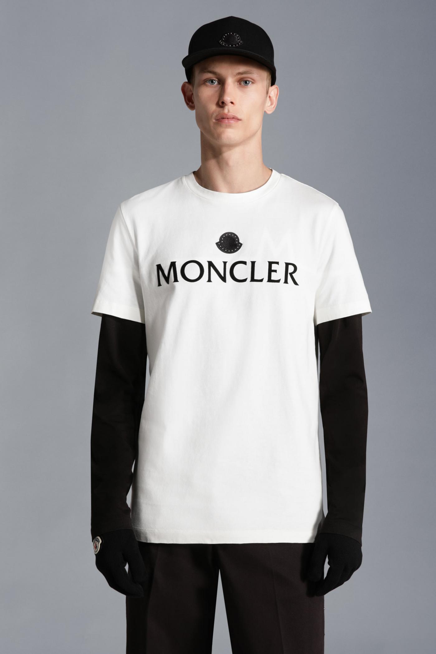 Mens Polos & T-Shirts | Moncler Logo T-Shirt Off White > Revalue